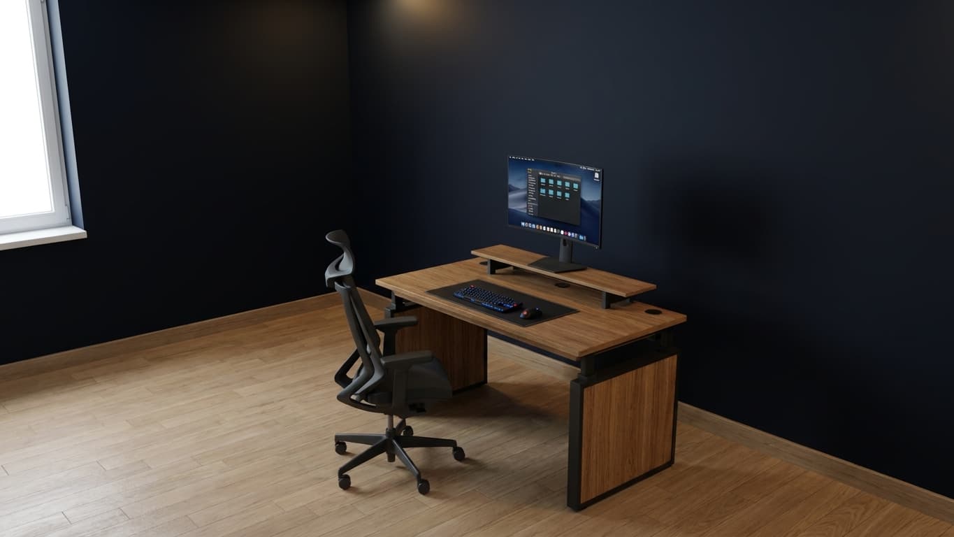 Biurko Deskraft — drewno i stal
